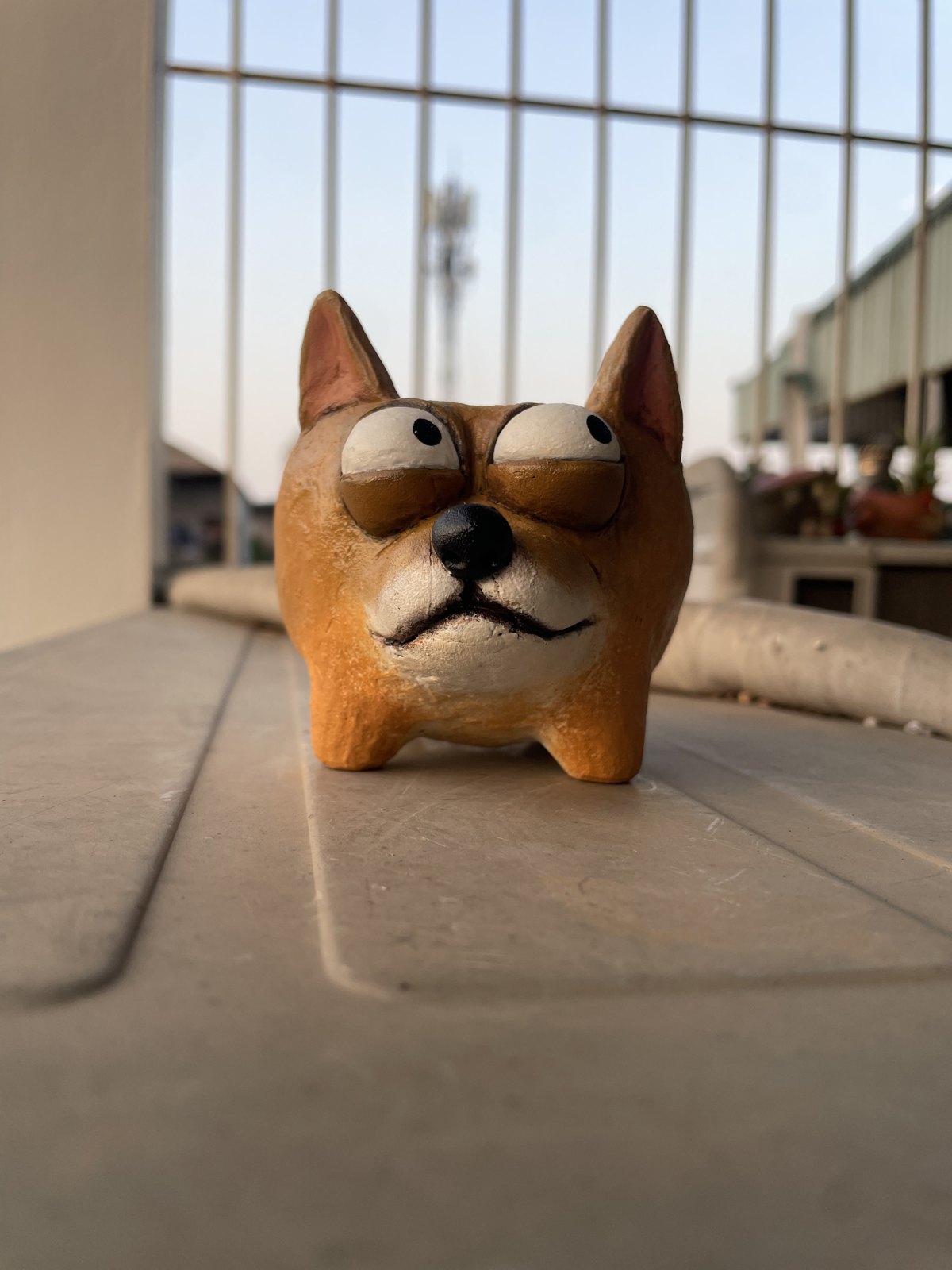 Chậu cây chó Shiba ngạc nhiên