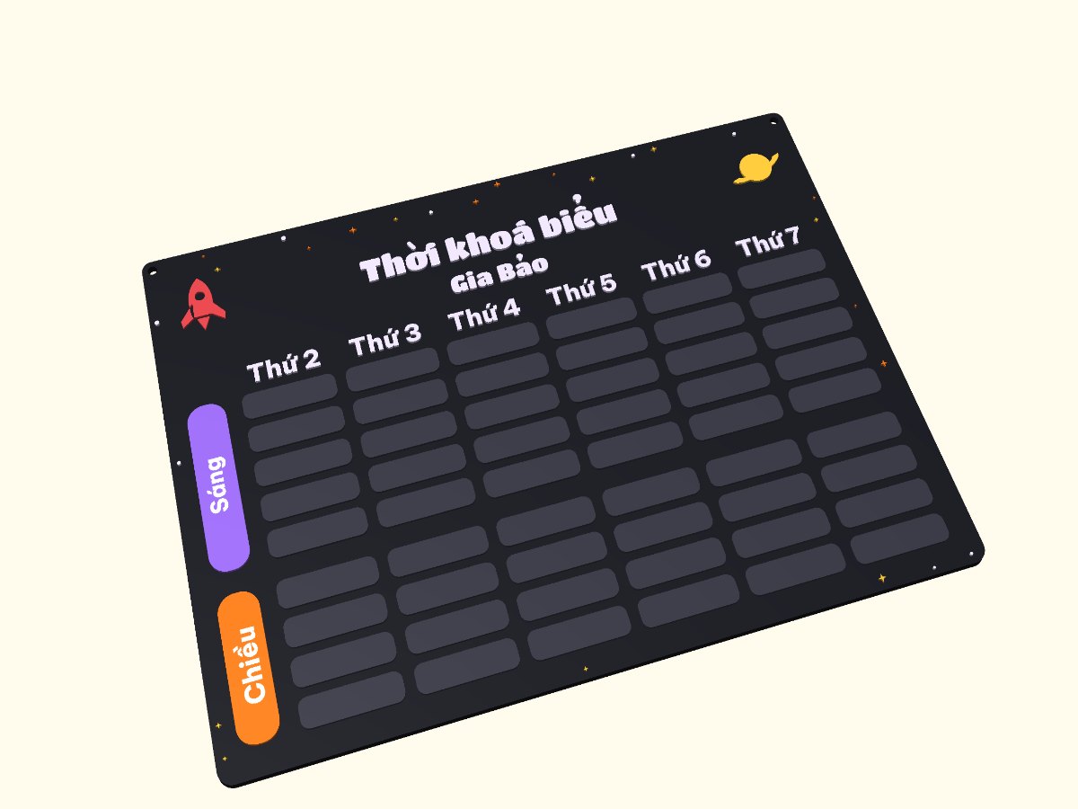 Thời khoá biểu Vũ trụ in 3D
